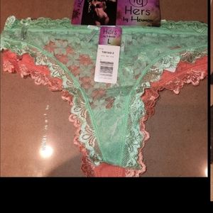2pk Lace-Thong Panties Sz. Large